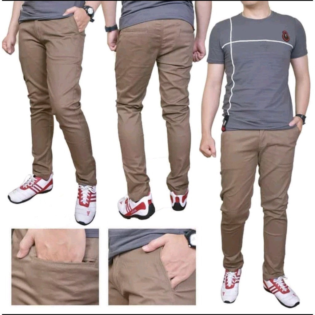  CELANA  chino  Panjang Pria Formal Bahan Katun Melar meral 