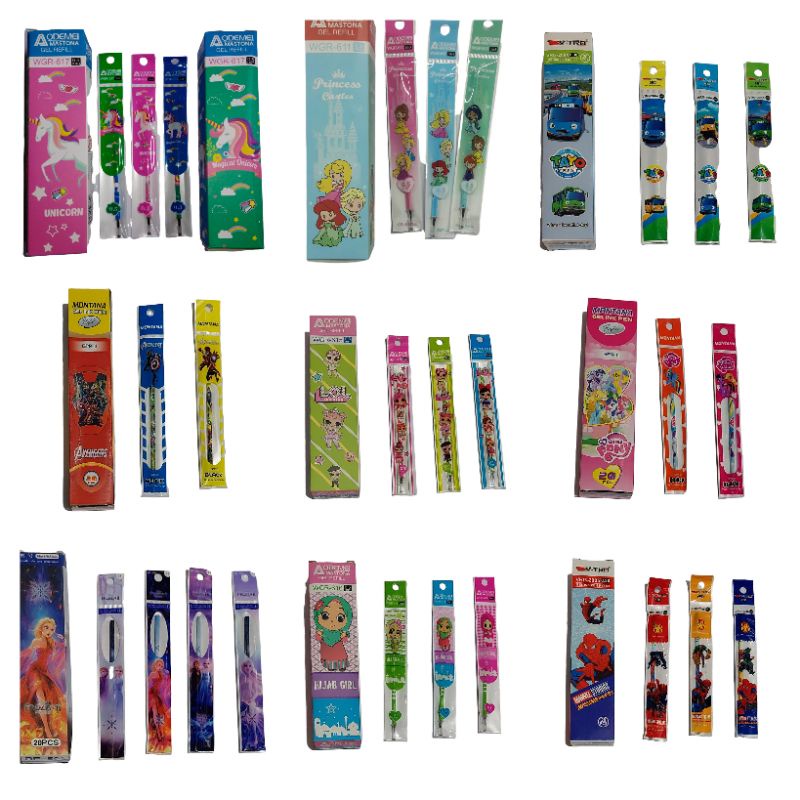 

Isi Pulpen/Isi Ulang Pen / Refill Pulpen Gel Fancy Lucu Grosir (20 pc)