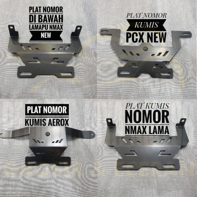 Breket Plat Nomor Model Shark/Bracket Plat nomor Kumis Buat nmax Old/Nmax New 2020/Pcx New/Aerox