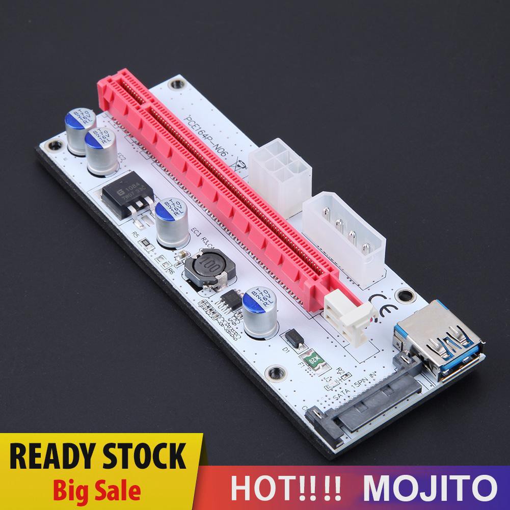 Mojito Kabel Adapter Usb 3.0 60cm 008s Pci-E Riser1X 16x Untuk Btc Miner