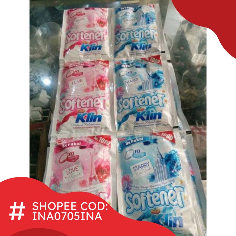 Softener Soklin 1000 6 pcs / Soklin Softener Pink / So klin Softener Biru