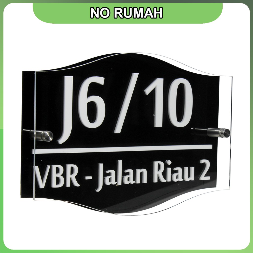 

Nomor Rumah Standard 3 layer Hitam Putih Bahan Acrylic/Akrilik