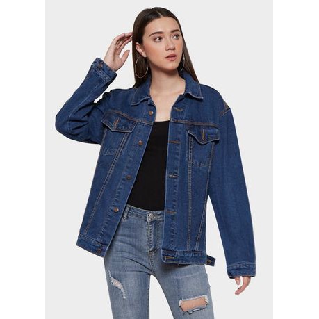 Jaket jeans Wanita Ukuran Besar M L XL XXL - Jaket jeans Murah - Jaket  Cewe - Jaket jeans Tebal