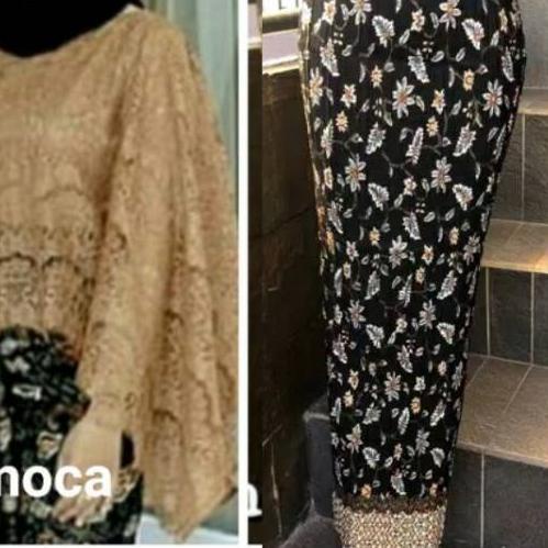 ❋ SETELAN KEBAYA CAPE BROKAT MIX ROK PLISKET KEBAYA JUMBO ROK JUMBO STELAN BROKAT CANTIK ✪