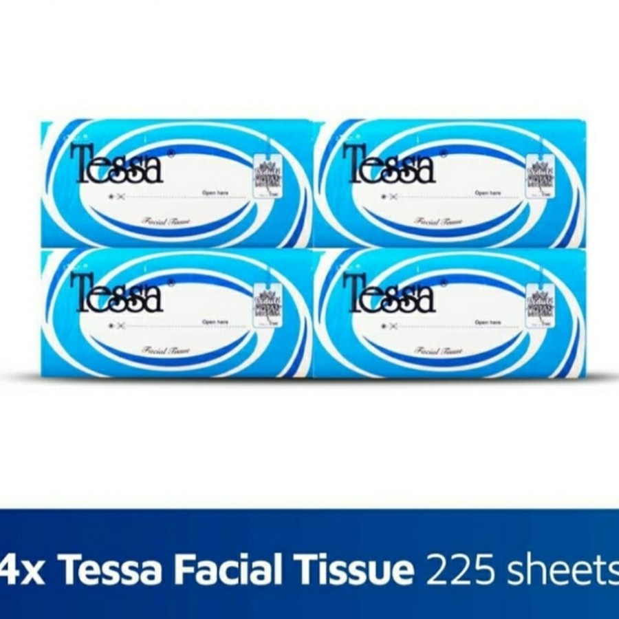 Tessa Facial Tissue 225 Sheet 2 Ply Paket Isi 4 Pc