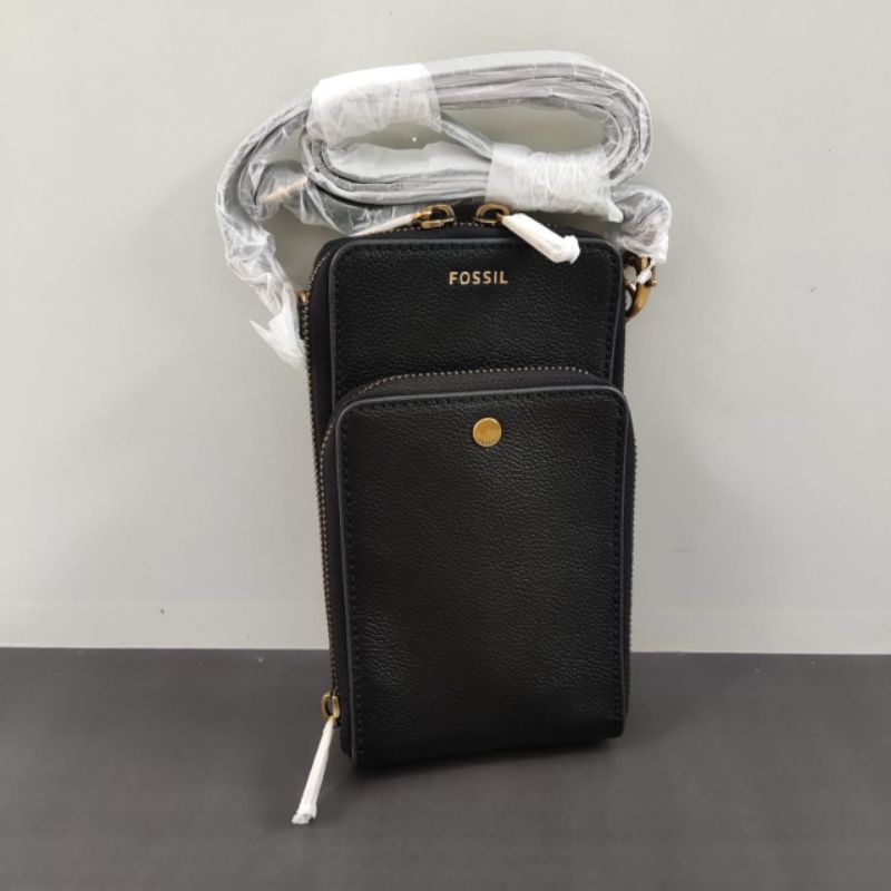 tasFOSSIL sofia phone crossbody bag leather black n