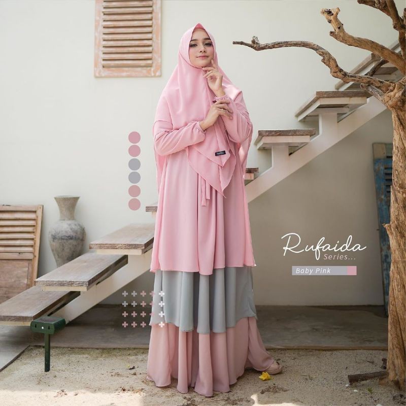 GAMIS SYARI RUFAIDA SERIES ORIGINAL BY SAJEEDA (SET KHIMAR)