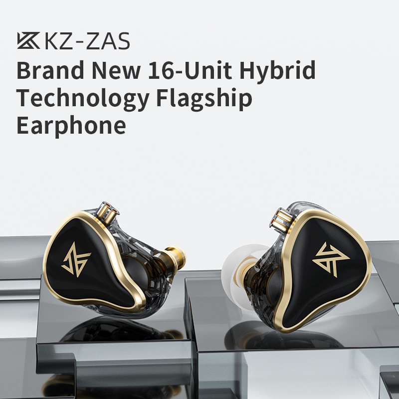 Kz Zas 7ba 1dd 16 Earphone In Ear Hybrid Hifi Bahan Metal Untuk Olahraga