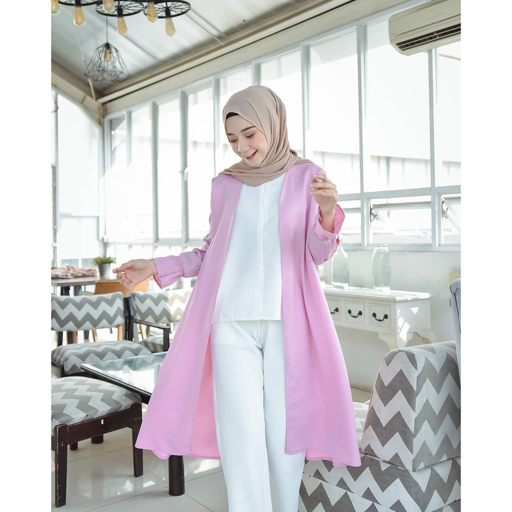 BAJU ATASAN WANITA ZANILLA SET OUTER ATASAN MUSLIM TUNIK MUSLIM PSH