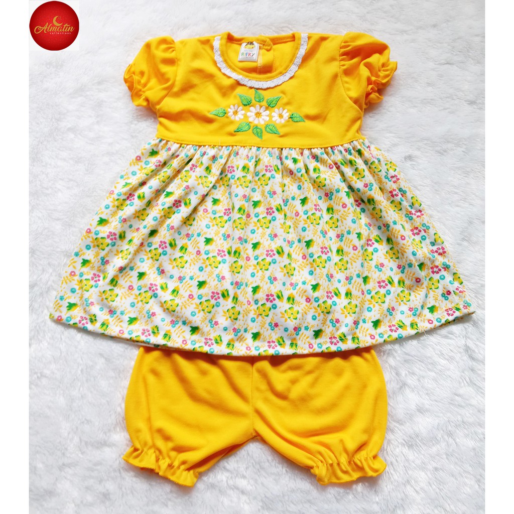 3 Set Setelan Baju Bayi Perempuan/ Dress Bayi Usia 3 - 18 Bulan, Murah Berkualitas