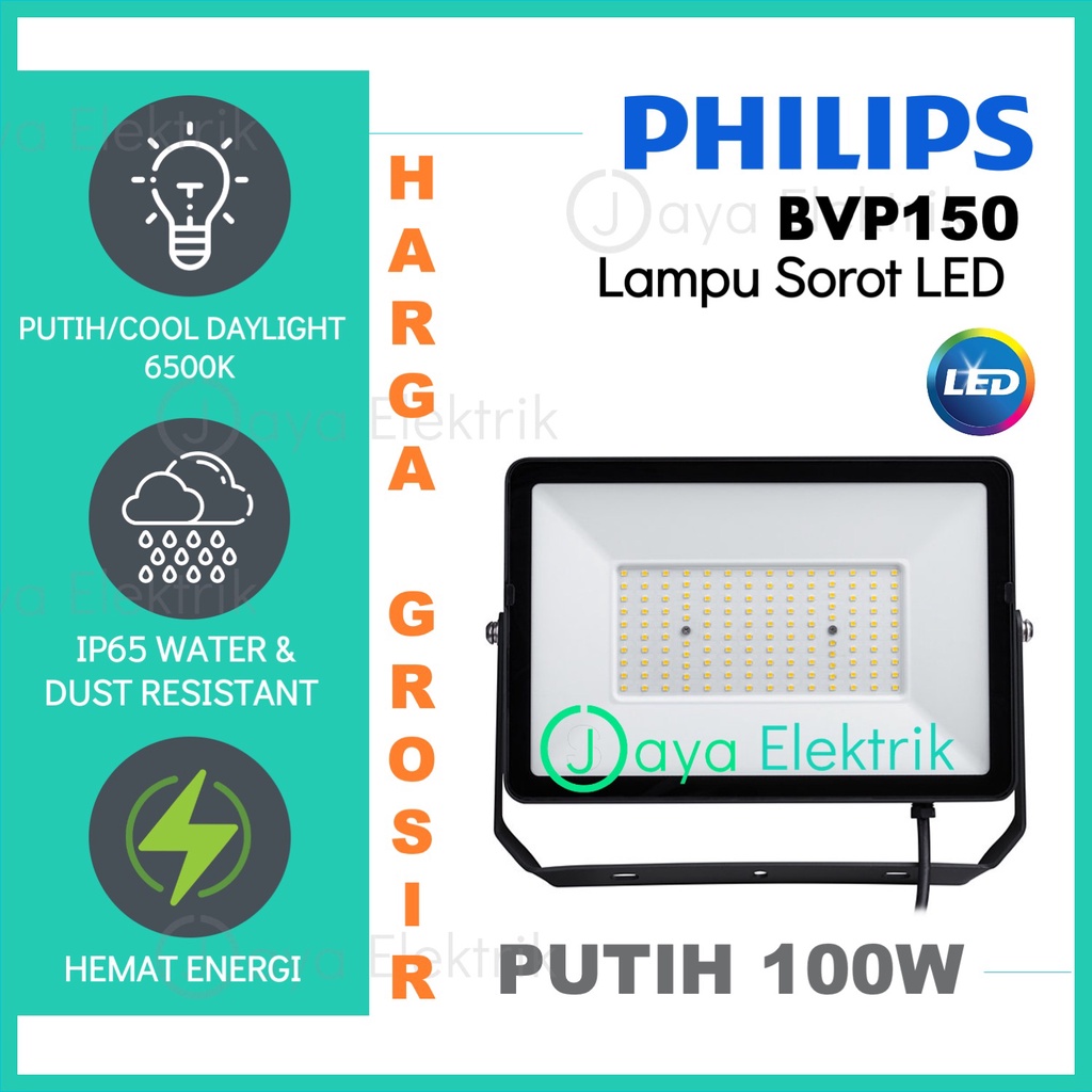 Lampu Sorot LED Philips BVP150 100Watt - Lampu Tembak Flood Light 100W 100 W Watt Putih Grosir BVP 1