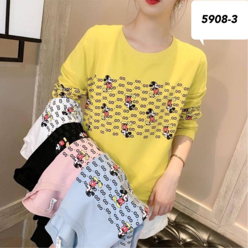 KAOS BANGKOK KAOS MICKEY ATASAN WANITA LENGAN PANJANG KAOS IMPORT MURAH VV