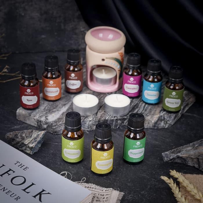 Paket Super Hemat (Tungku,1Aroma,1set Lilin) Aroma Terapi Aromaterapi - Mint