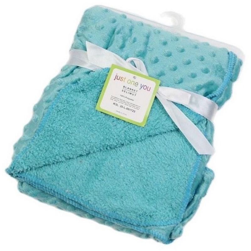 Selimut Polos Totol Bulu Halus Double Fleece Selimut Bayi Baru Lahir Baby Newborn Blanket