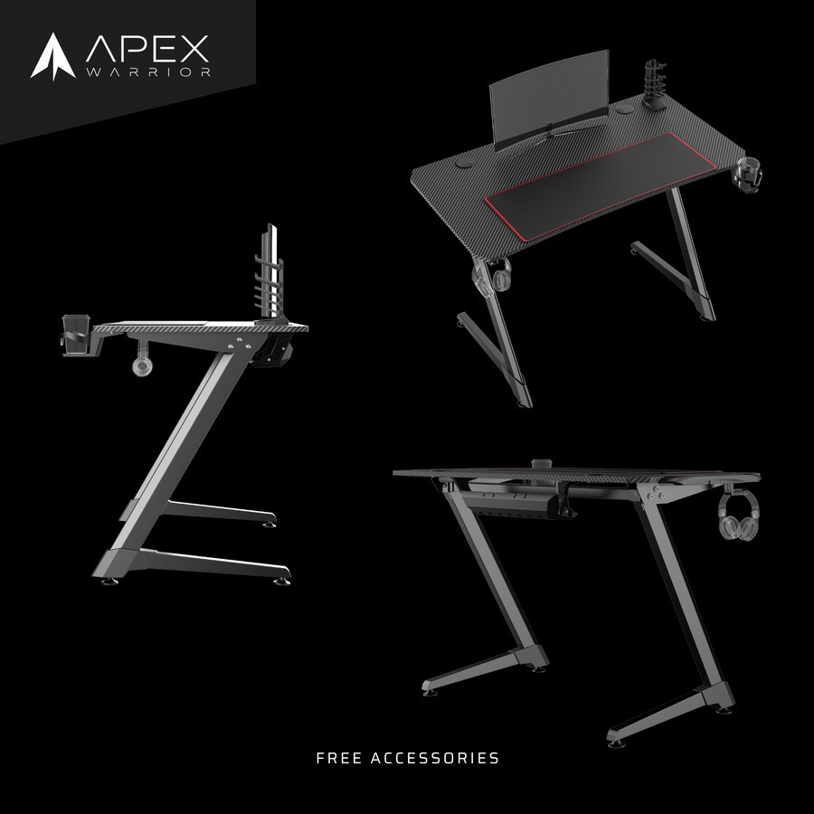 Meja Gaming Apex Warrior Venus Music RGB Gaming Desk Table