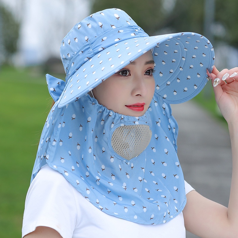 Topi Wanita Model Visor Lipat Berkebun Anti UV