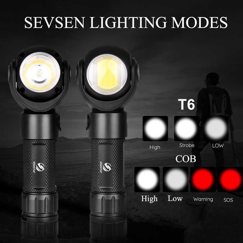 Albinaly Senter LED 360 Degree Rotating Head T6+COB LED - TG-S200