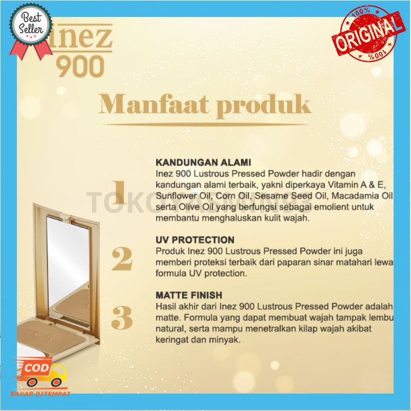 Inez 900 Lustrous Pressed Powder Murah