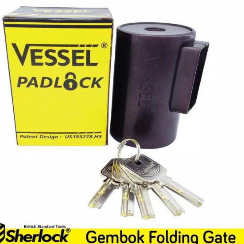 Vessel Padlock Sherlock Gembok Folding Gate Pintu Lipat Harmonika