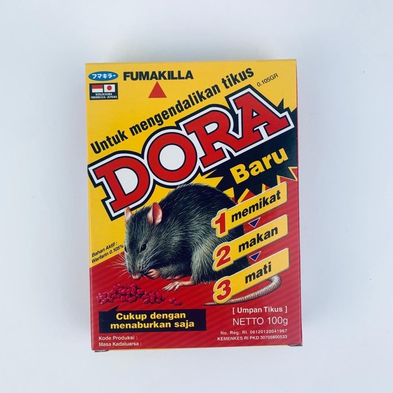 FUMAKILLA DORA RACUN TIKUS siap pakai-paling ampuh-tikus mati kering 50gr/ 100gr/ 200gr