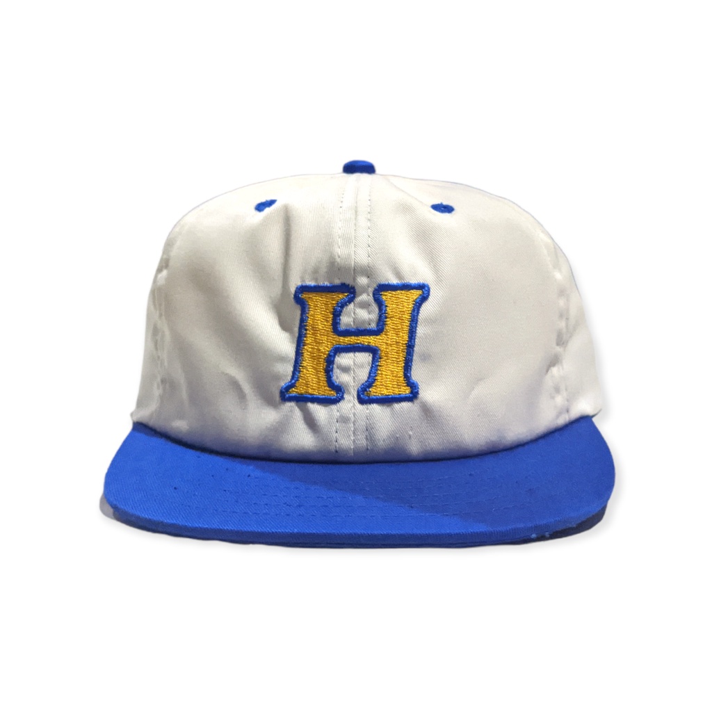 Topi 6 Panel H Logo warna Cream/Blue - Heliad Arkein
