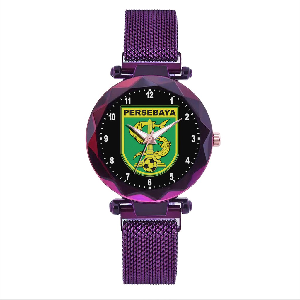 Jam Tangan Wanita Custom - PERSEBAYA MOTIF 13 Free Box &amp; Batre Cadangan