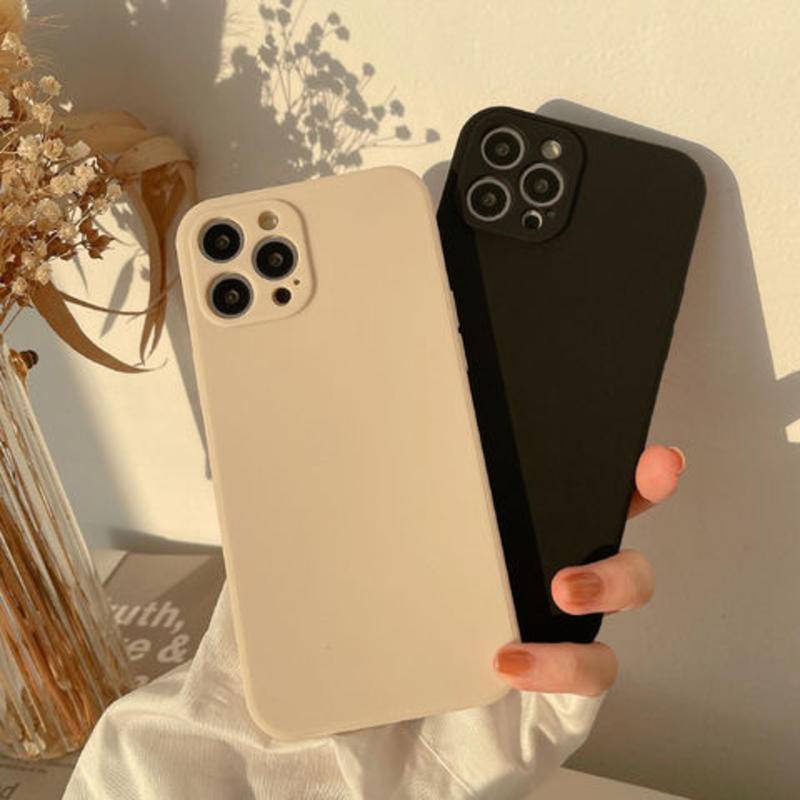 Soft Case Silikon Warna Polos Untuk iPhone 13 12 11 Pro MAX Mini X XS MAX XR SE 2020 2022 6 6S 7 8 Plus