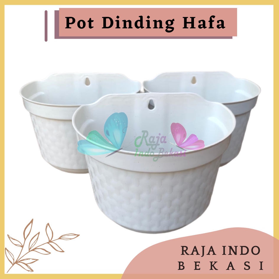 Pot Dinding Cantol Hafa 20 Cm Putih Pot Dinding Tempel Dekorasi Putih Panjang Aesthetic Besar Kecil Pager Balkon Pagar Unik  Pot Tembok - Tanaman Bunga Hias Dinding Tempel Bibit Plastik 22 23 25 27