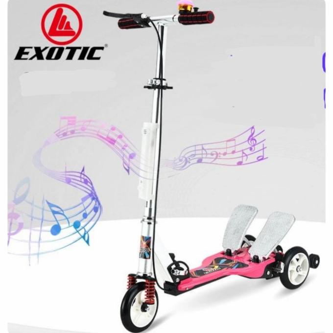 Skuter Pedal Anak Injak, Skuter Exotic Musik di genjot, Kado, Scooter
