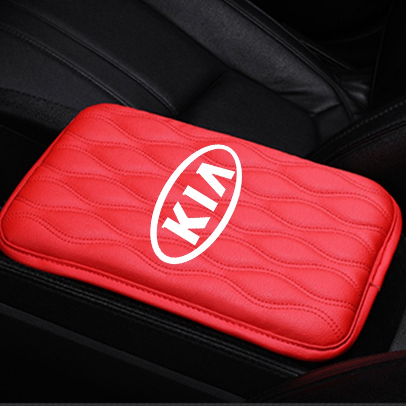 Car Armrest Pad Universal Leather Auto Center Console Box Cover Mat Automobiles Waterproof Armrest Protector Cushion For KIA Forte Spectra Sportage Rio Picanto Sorento K5 K3 Cerato Sephia Rondo Grand Carnival Seltos