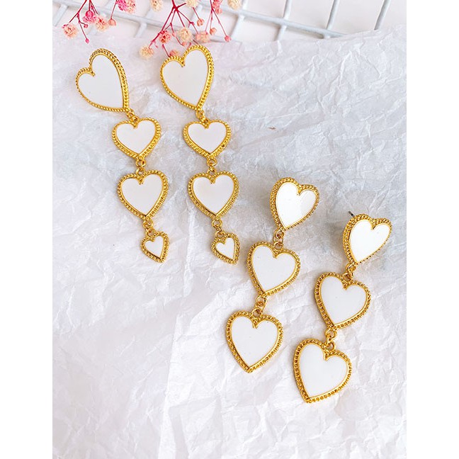 LRC Anting Tusuk Fashion Alloy Three Love Earrings F7379X