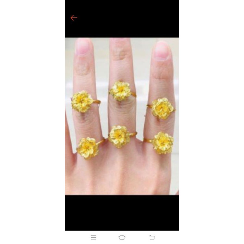 cincin bunga kendari emas 70%