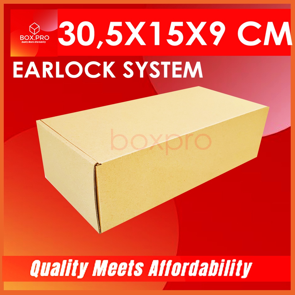 

Kardus Dus uk 30,5x15x9 cm (ECER) Die Cut Box Kotak Packing Aksesoris Baju Kue Hijab EARLOCK FULL