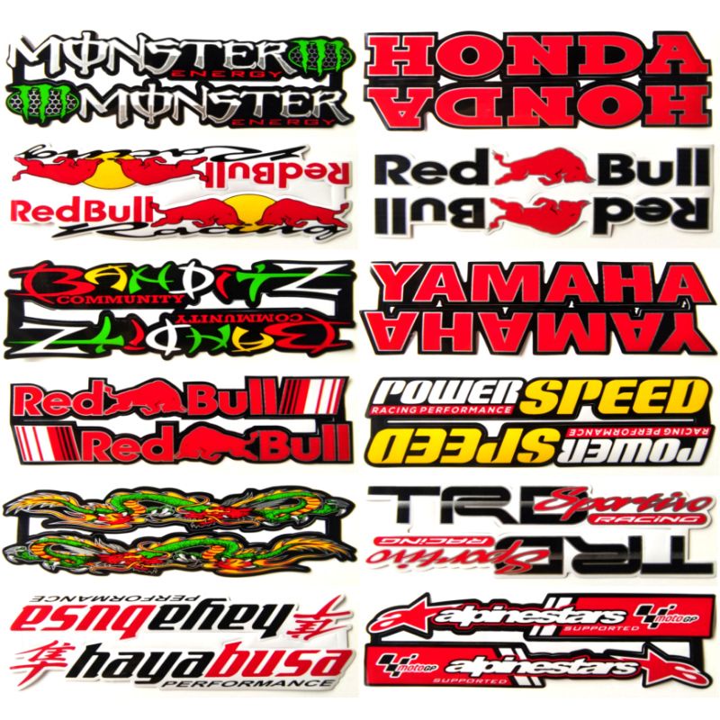 

Sticker Racing Mobil Motor Sepasang = 2 pcs Ukuran 31X10 cm