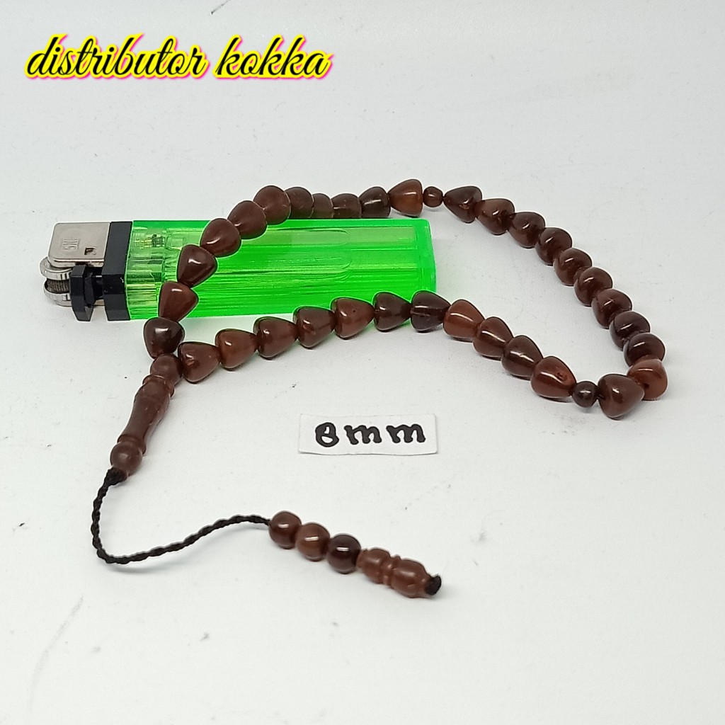 ( SUPER MURAH ) Tasbih Kokka kaukah 33 tetes air 8,5 coklat