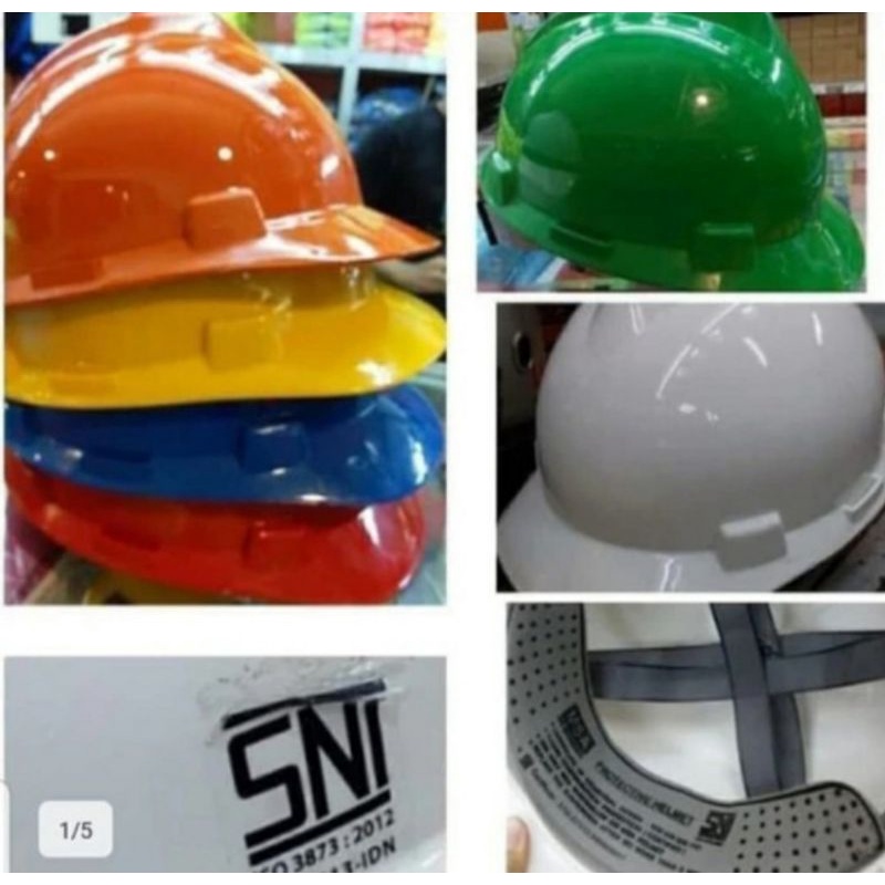 Helm proyek MSA SNI + fastrack sarang putar Putih, biru, merah,kuning,hijau, orange