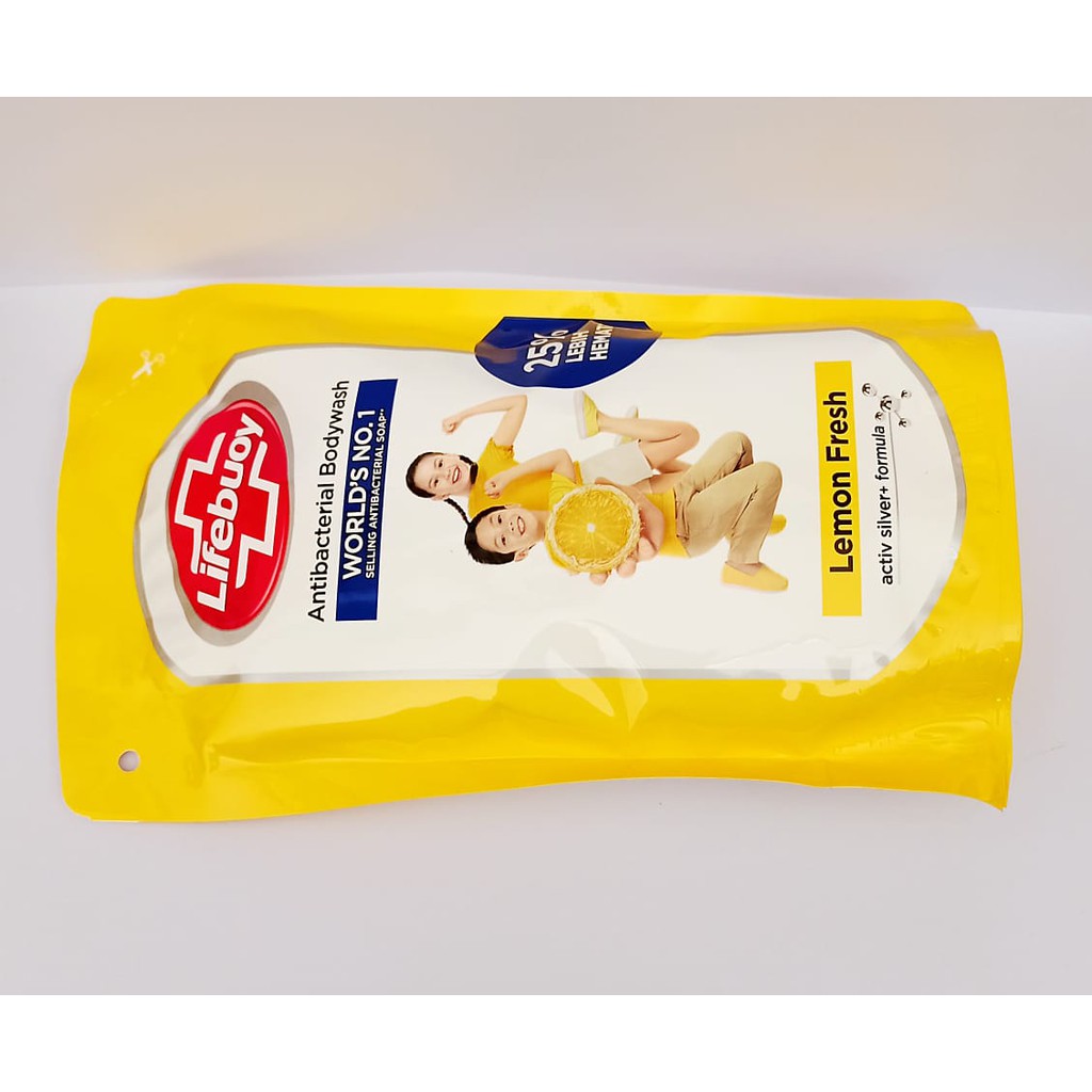 Lifebuoy Lemon Fres Kuning Sabun Mandi Refill Cair 400 ml 250ml