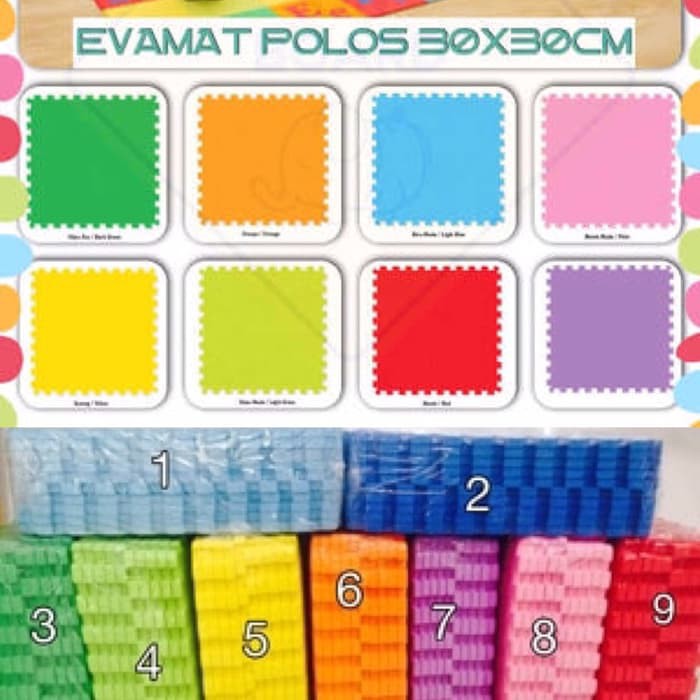 Puzzle Alas Lantai Evamats Polos 30x30