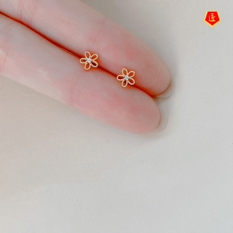 [Ready Stock]Mini Small Flower Ear Studs S925 Silver Exquisite