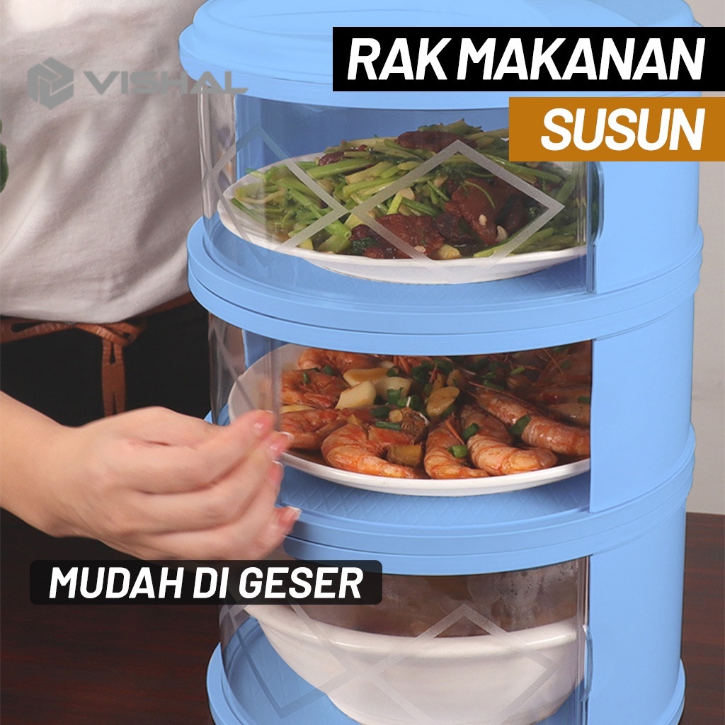 VISHAL Rak Susun Penyimpanan Makanan Tetap Hangat Meal Cover Multilayer Tudung Saji Bertingkat Food