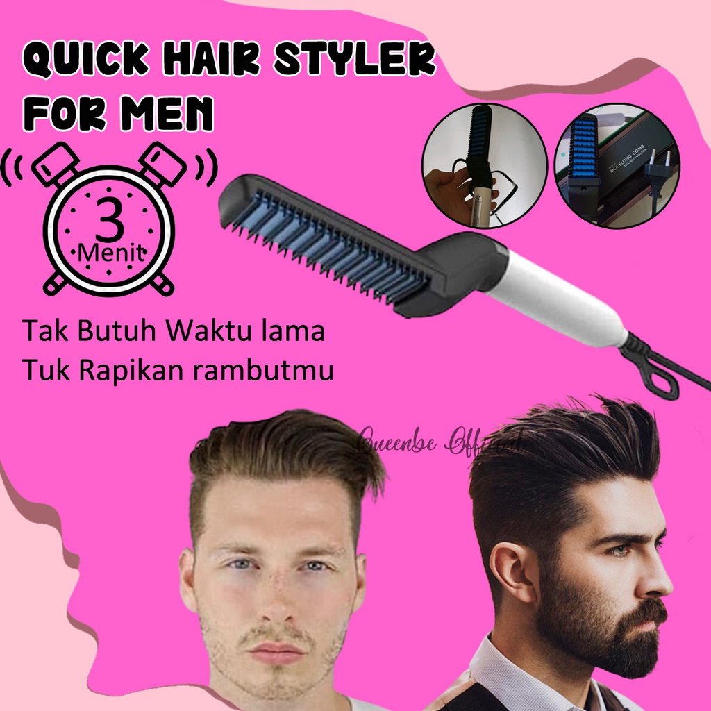 Alat Catok Sisir Catokan Pelurus Cetokan Penata Rambut Jenggot Jambang Kumis Curly Pria Laki laki Pe