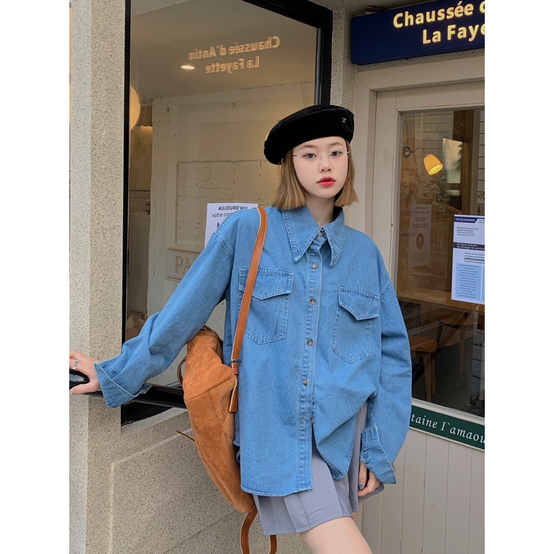 XIAOZHAINV Korean Style Lengan Panjang jaket Denim Wanita HW0055