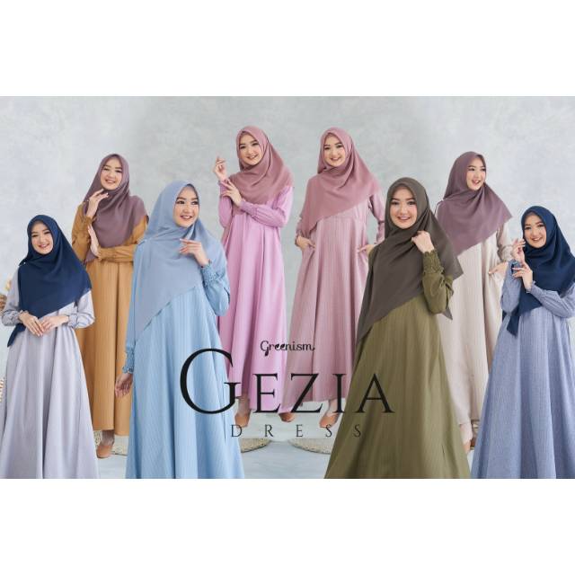 Gezia dress gamis busui katun madina super adem original greenism (dress only)