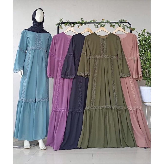 gamis tangan balon mix renda