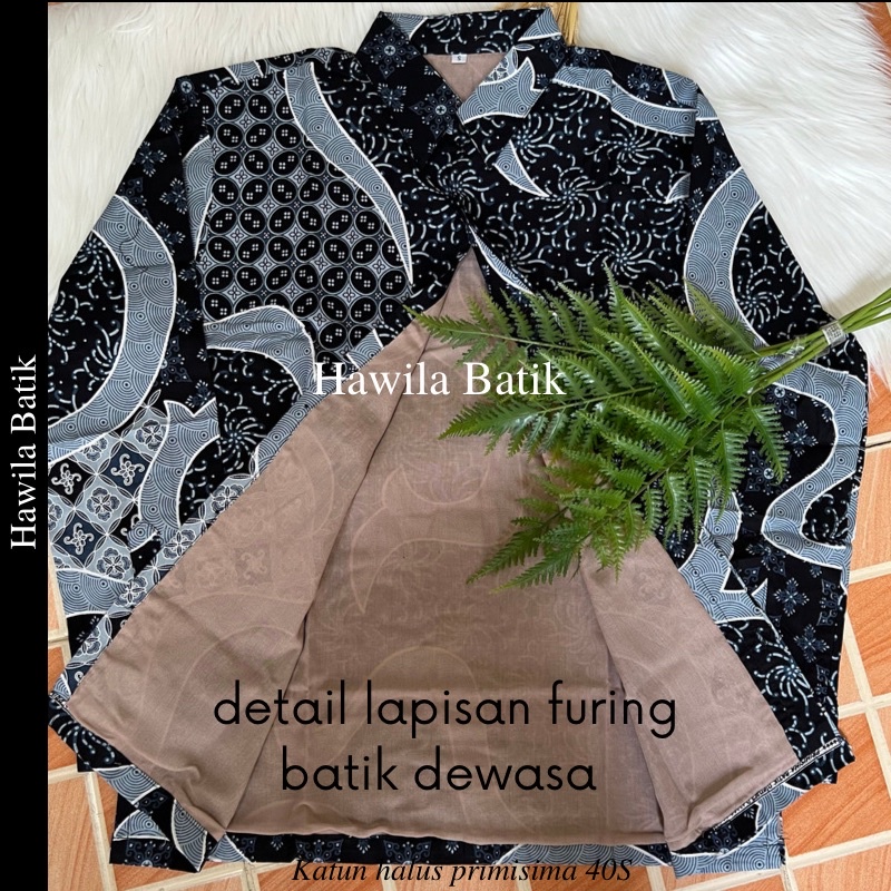 Kemeja Batik Couple Ayah Anak Warna Abu