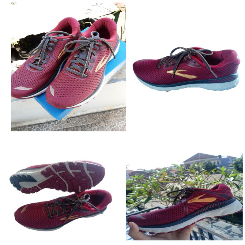 Sepatu Wanita Brooks Merah Brooks Adrenaline GTS 20 Running Original Store 100% Terbaru
