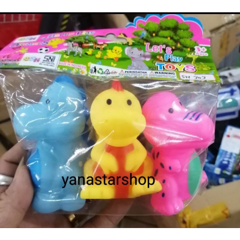 mainan vynil karet dinosaurus pencet bunyi SH303