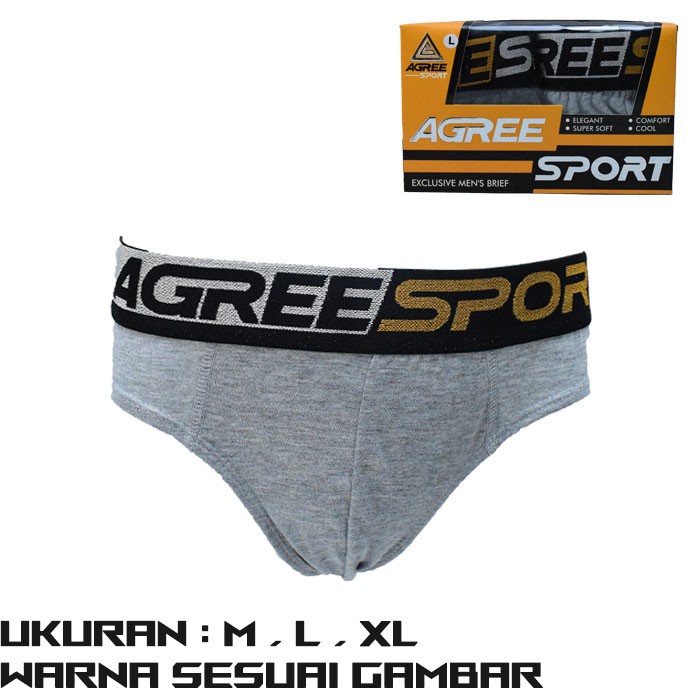 1 Box 2 Pcs CD Agree 2327 - Celana Dalam Pria - Pinggang Karet Boxer