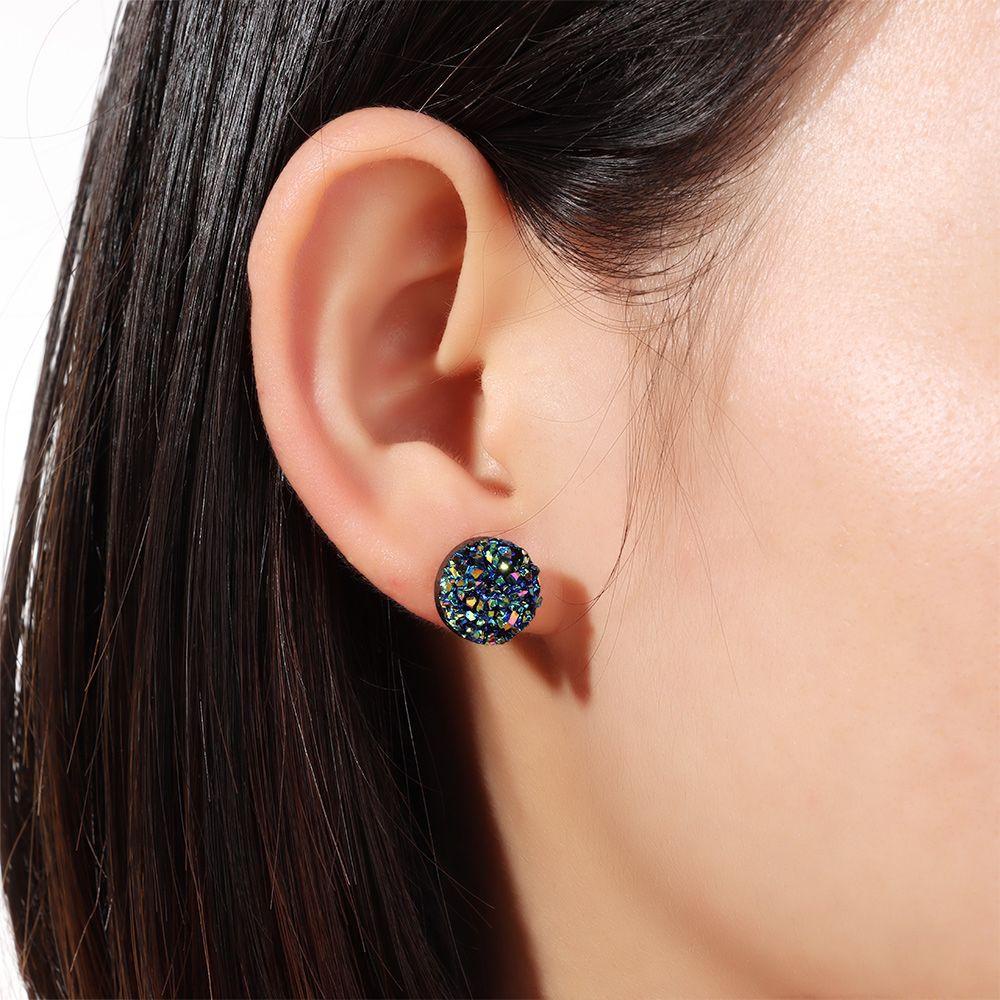 R-flower Stud Earring Berlian Imitasi Fashion Hadiah 12pasang