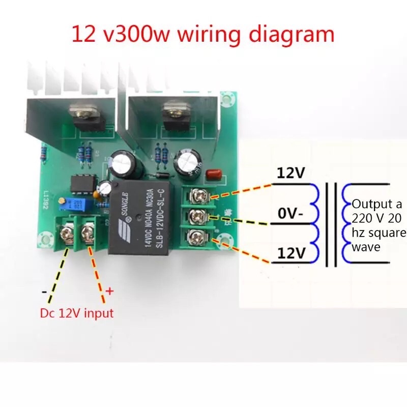 Driver Inverter 300W DC 12V untuk AC 220V 50HZ Gelombang Datar voltage Regulator